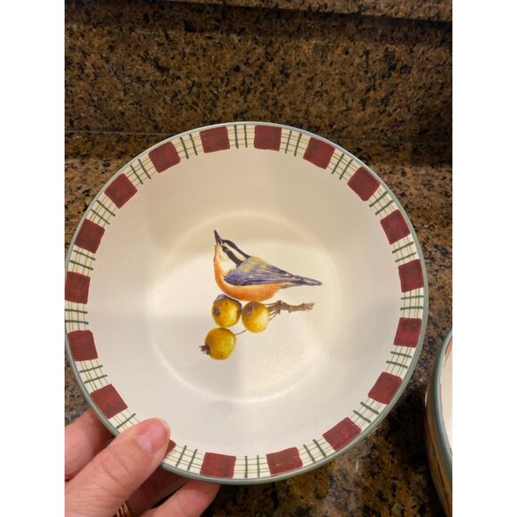 Vintage Lenox Winter Greeting Christimas Holiday Everyday Plate & 3 Bowls - Picture 4 of 12